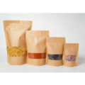 Kraft Paper Stand Up Pouch With Zipper & Full Rectangle Window 3