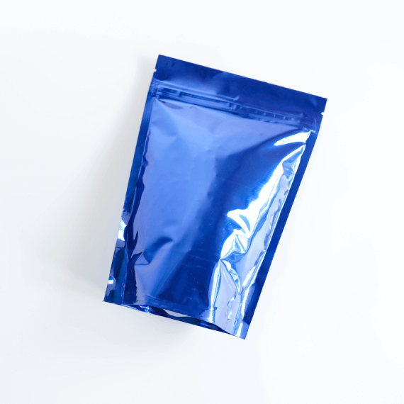 Shiny Blue Stand Up Pouch with Zipper 3